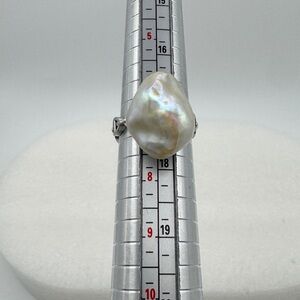 Elegant Stainless Steel Silver Real Fresh Water Pearl Ring